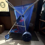 Rio Wonder Wheeler Blue Foldable Beach Cart With Mesh Bag And Large Wheels. Fixed Price $39.99.