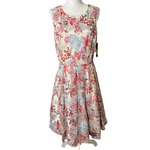 Tahari Floral Sequin Embroidered Dress Sand Scarlet Sky 10 Wedding Cocktail Nwt. Fixed Price $68.00.