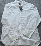 Tommy Hilfiger Men's Regular Fit Stretch Button-down Shirt White XM03502. Fixed Price $24.00.