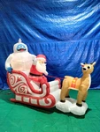 8' Gemmy Airblown Inflatable Christmas Rudolph Pulling Santa & Bumble Sleigh. Fixed Price $99.95.