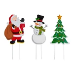 Glitzhome Metal Christmas Santa Snowman Tree Stake 3 Pack Outdoor Yard Holiday. Fixed Price $49.33.