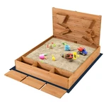 Costway Wooden Sandbox W/ Wall & Cover Bottom Liner For Kids Outdoor. Fixed Price $119.99.