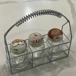 Eddie Walker Apothecary Jar Set Angel Snowman Santa Midwest Cannon Falls. Fixed Price $32.00.