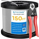 1/8" Deck Railing Cable With Cutter, Premium Stainless Steel Wire Rope Aircraft. Fixed Price $27.98.