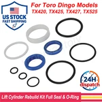 For Toro Dingo TX420 TX425 TX427 TX525 Lift Cylinder Rebuild Seal Kit 104-6268. Fixed Price $63.99.