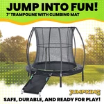 Jumpking 7FT Round Trampoline With Jumping Enclosure Net & Mat JK7R Box. Fixed Price $124.99.
