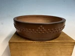 Drum Style Round Japanese Tokoname Bonsai Tree Pot By Ittoen 10 3/8. Fixed Price $188.00.