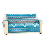 Collections Etc Quilted Turquoise Southwest Furniture Cover, Loveseat. Fixed Price $34.99.