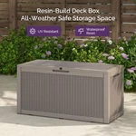 30 260 Gal Resin Deck Box Bench Large Outdoor Storage With Lockable Seat. Fixed Price $329.99.