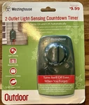 Westinghouse 2-OUTLET Light Sensing Countdown Timer Outdoor On/off Automatically. Fixed Price $20.99.