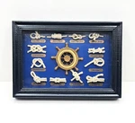 Nautical Sailor Rope Knots Shadow Box Display Wall Hanging Navy Blue Wood Frame. Fixed Price $12.90.