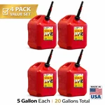4 Pack Midwest Can 5610 Gallon Gas Fuel Container W/ Spout Carb Red. Fixed Price $99.95.