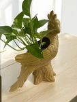 Retro Ceramic Palm Beach Style Parrot Plant Pot, Mustard Yellow. Fixed Price $32.00.