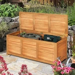 Acacia Wood Deck Box 47 Gallon Garden Backyard Storage Bench Container. Fixed Price $128.49.