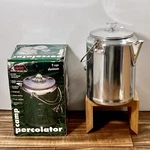 Texsport Camp Percolator 9-CUPS Heavi-gauge Aluminum New Box Read. Fixed Price $24.50.