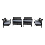 Pemberly Row 8 Pcs Rattan & Steel Frame Garden Deck Patio Furniture Set In Black. Fixed Price $906.68.