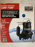 Everbilt HDS30 1/3 Hp Cast Iron Pro Grade Submersible Sump Pump. Fixed Price $169.99.