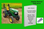 John Deere Compact Utility Tractor 2520 Technical Operator Parts Manual See Desc. Fixed Price $39.99.
