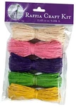 (40525) Raffia 16 Cu In. (5 Pack) Natural, Pink, Purple, Grass Green, Yellow. Fixed Price $38.11.