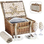 Willow Picnic Basket Set For 2 Persons With Large Insulated Cooler Bag And Wa.... Fixed Price $66.78.