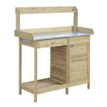 Convenience Concepts Deluxe Potting Bench With Cabinet- Natural Fir Wood Finish. Fixed Price $237.99.