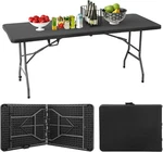 Folding Tables, Half Portable For Parties Wedding Bbq Camping, Black 6FT. Fixed Price $64.99.