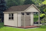 14' X 10' Cabin Loft Backyard Shed With Porch Plans #P61410, Free Material List. Fixed Price $22.95.