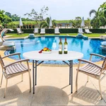 4FT Portable Plastic Dining Card For Kitchen Outdoor Party Wedding Event. Fixed Price $78.58.