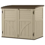 Suncast 34 Cubic Feet Horizontal Compact Storage Shed For Outdoor Spaces, Sand. Fixed Price $334.99.