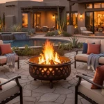 36 In Crossweave Steel Fire Pit With Screen And Poker By Sunnydaze. Fixed Price $199.00.