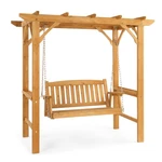 Wooden Swing Set 6FT With Bench, Chain Patio Furniture For Outdoor Porch. Fixed Price $260.99.