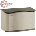 Rubbermaid Plastic Double Walled Horizontal Outdoor Storage Shed, Sand/brown. Fixed Price $365.90.