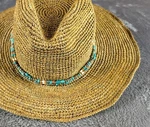 Euc Sunday Afternoons 100% Raffia Fedora Hat Turquoise Beaded Trim Upf 50+. Fixed Price $19.99.