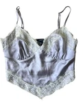 Forever 21 Y2K Crop Camisole Top Womens Small Purple Lace Cottage Fairy Pastel. Fixed Price $22.00.