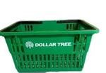 Green Dollar Tree Store Plastic Shopping Basket With Handles 17 X12 X9.5. Fixed Price $12.99.