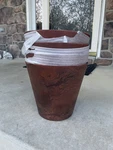 New Novelty Artstone Self Watering 10 Napa Round Planter, Teak - 4 Pack. Fixed Price $60.00.