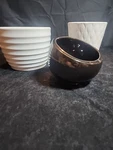 Scheurich Ceramic /pot, Light Gray "honeycomb" Pattern/mcm Black Planter. Fixed Price $7.00.