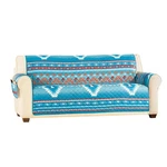 Collections Etc Quilted Turquoise Southwest Furniture Cover, Sofa. Fixed Price $39.99.