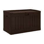 Suncast 50 Gallon Medium Capacity Resin Outdoor Storage Deck Box With Seat, Java. Fixed Price $99.00.