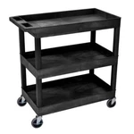 Tool Cart Storage Plastic 3-SHELVE Portable Scratch Resistant Wheels Black Luxor. Fixed Price $134.25.