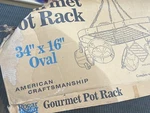 Rogar American Craftsmanship Oval Pot Rack 34" X 16" , Copper- See Photos. Fixed Price $299.95.