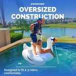 Nib Never Used Swimline 75" Giant Swan Inflatable Ride On Swimming Pool Float. Fixed Price $34.99.