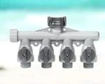 Gilmour AY4FF Four Way Shut Off Poly Water Spigot Manifold Connector. Fixed Price $15.88.