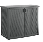 Suncast Resin Outdoor Storage Cabinet, Cool Gray Wicker. Fixed Price $358.99.