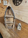 Fisherman Wooden Row Hanging Wall Shelf Art Decor And Small Boat.. Fixed Price $25.00.