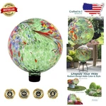 Sunnydaze 10-INCH Artful Glass Gazing Ball Vibrant Outdoor Garden Orb. Fixed Price $136.99.