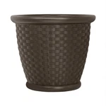 Suncast Sonora 22 Inch Resin Wicker Decorative Garden Flower Planter, Dark Brown. Fixed Price $54.99.