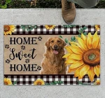 Golden Retriever Dog Doormat Indoor Outdoor Patio Spring Summer Sunflowers Do.... Fixed Price $20.76.