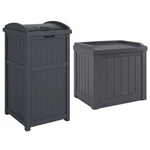 Suncast 22 Gallon Outdoor Small Deck Box & 30 Trash Waste Bin, Cyberspace. Fixed Price $117.89.