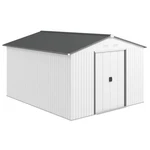 11' X 9' Steel Outdoor Utility Storage Tool Shed Kit For Backyard Garden, Silver. Fixed Price $404.99.